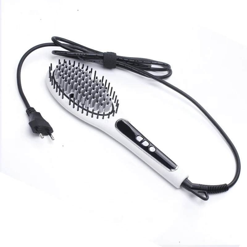 

Pro Ceramic Hair Straightener Brush Fast Straightening hair Electric Comb Flat Iron LCD Display Digital Heating hair Brush