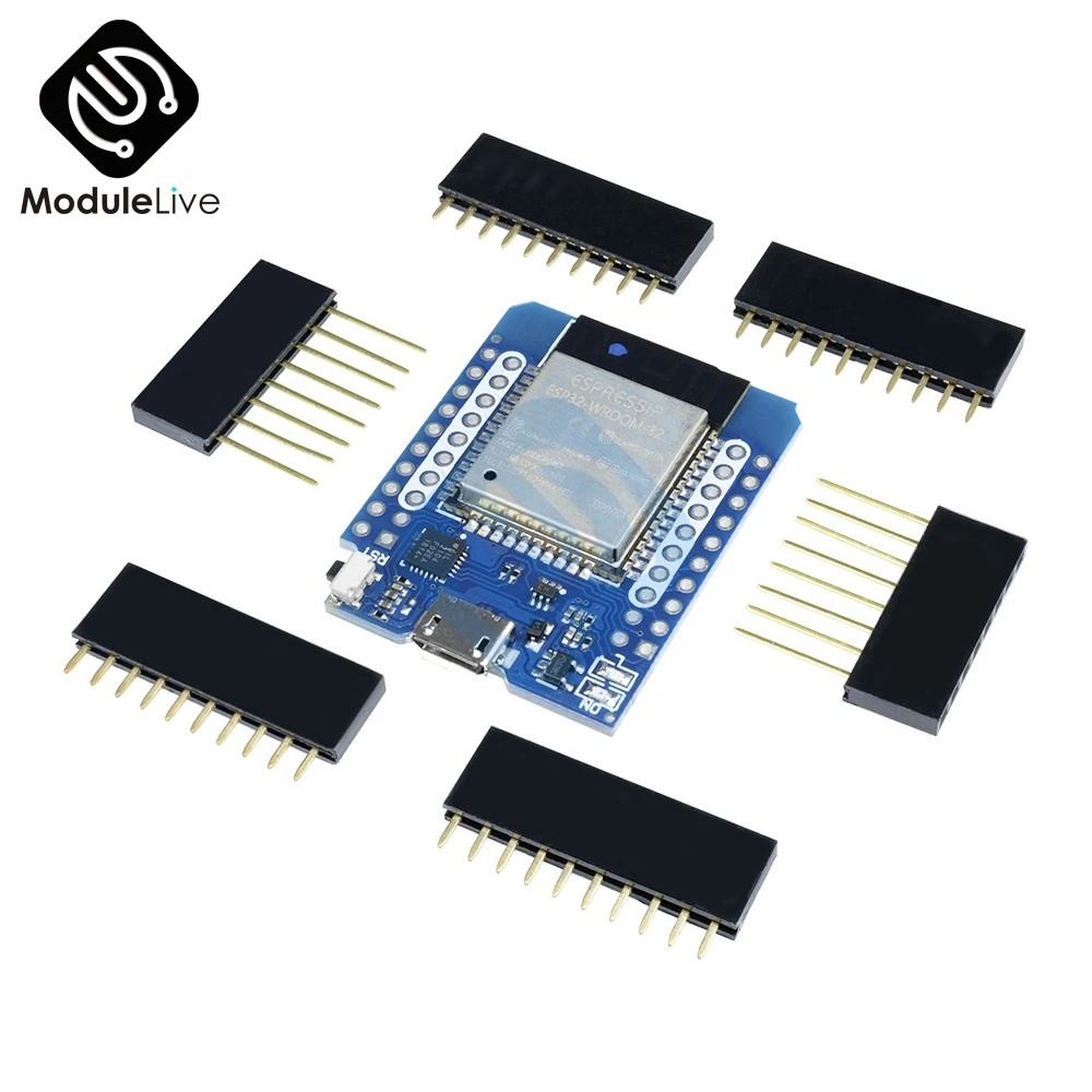 

For Wemos MINI D1 ESP32 ESP-32 ESP-32S Wireless WiFi + Bluetooth For Wemos D1 Mini Esp8266 CP2102 Board Module With Pins