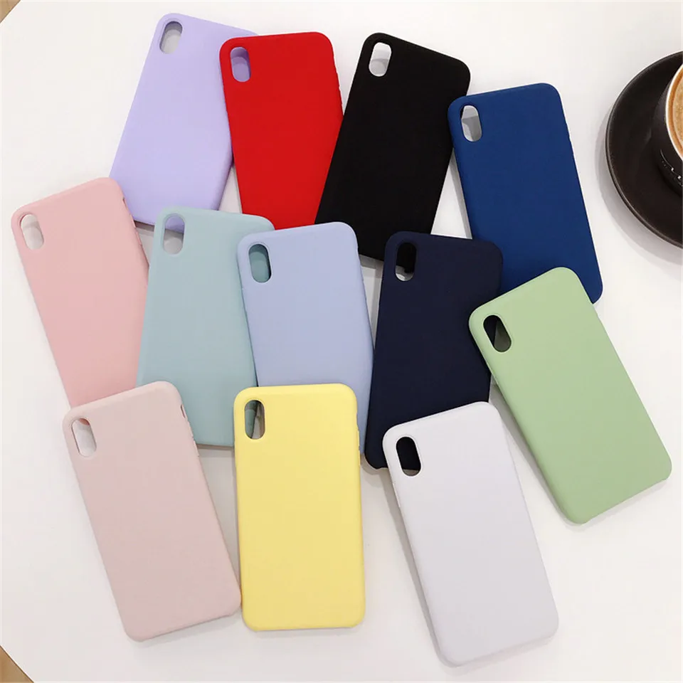 

Original Silicone Case For iPhone 7 8 Xs Max Luxury Case Plain Color Silicon Cover For iPhone 6 6s Plus X XR Funda Coque Capas