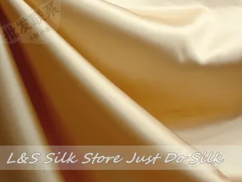 

Free shipping/free epacket/100% mulberry silk fabric /plain dyed/champagne/silk dress fabric/silk bedding fabric/ #LS0744-14
