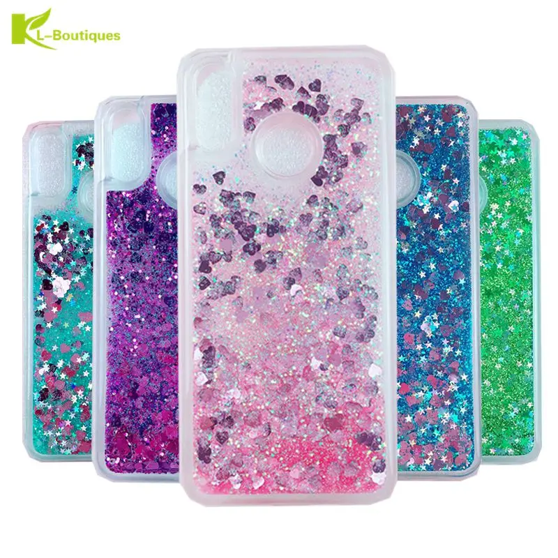 

Liquid Case sFor Fundas Huawei P20 Pro P10 P9 P8 Lite Plus 2017 Enjoy 7S P Smart Case Coque Dynamic Glitter Silicone Soft Cover