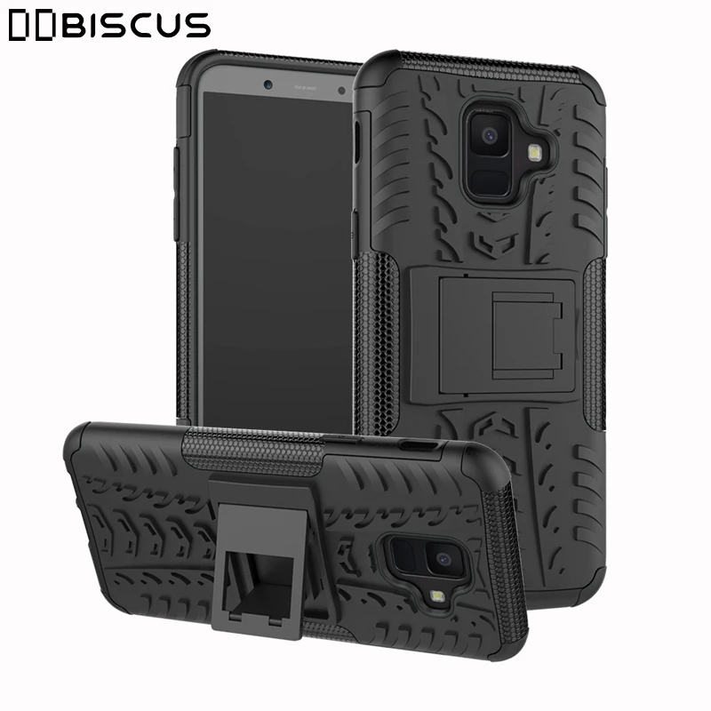 

For Samsung Galaxy A6 Plus 2018 A 6 A6Plus A600FN SM-A600F/DS SM-A605F Case Hard Plastic Hybrid Soft Silicone Armor Stand Cover