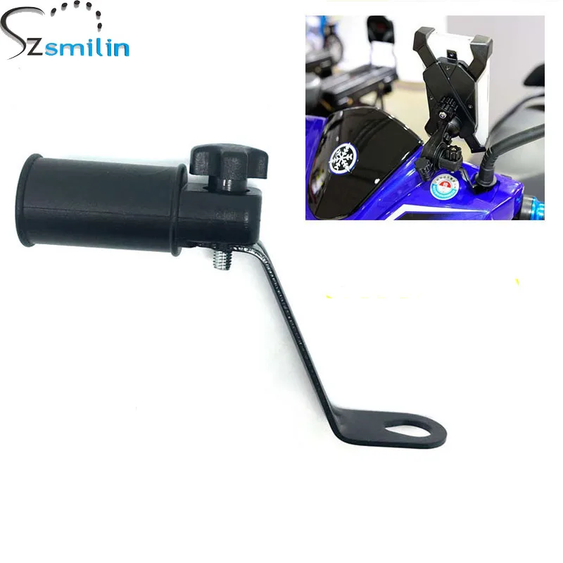 

50pcs/Lot Newest Metal Motorcycle Scooter Rear View Mirror Stand Holder for Cell phone GPS Tablet pc Bike Motor Handlebar Mount