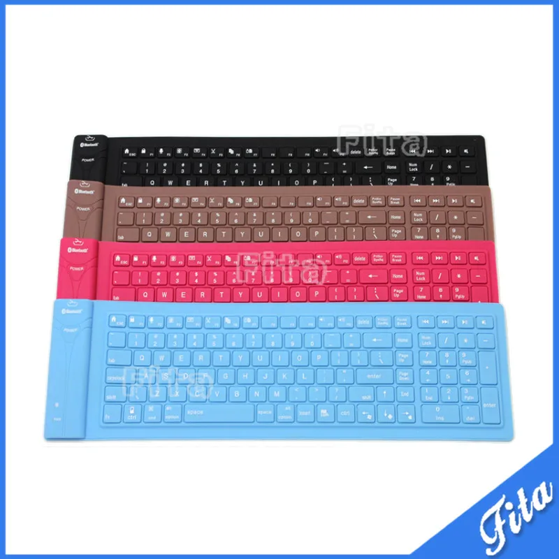 Waterproof Bluetooth Wireless Keyboard Silicone Material 108 Keys