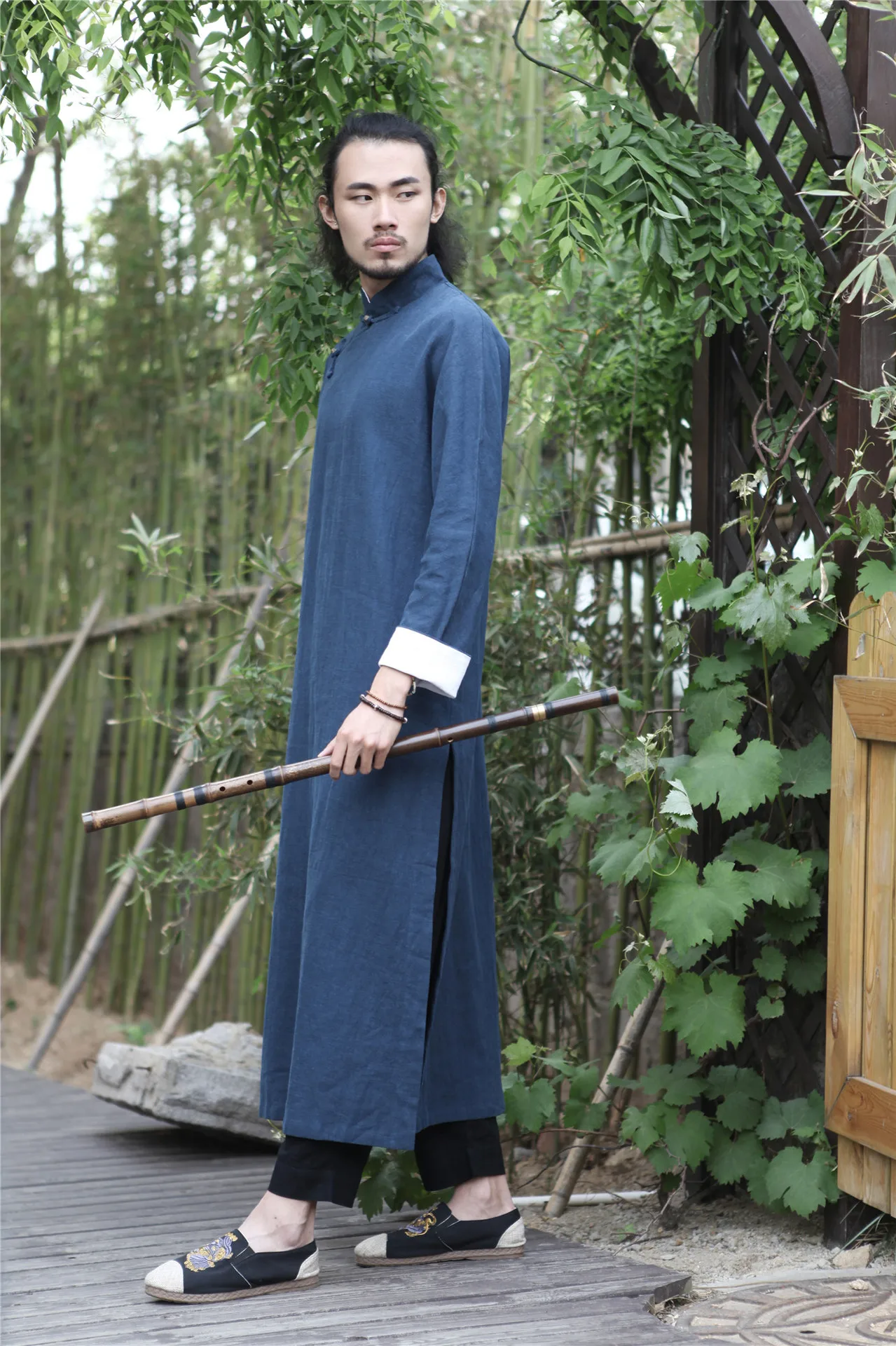 Китайский стиль, мужское платье, улучшенное, мантия, Pankou Surplice, чай и платье Zen Surplices, длинные халаты D144