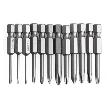 

THGS 12Pcs Hex Shank Magnetic Phillips Cross Screwdriver Bits,phillips screwdriver set, 50mm 1/4 Inch
