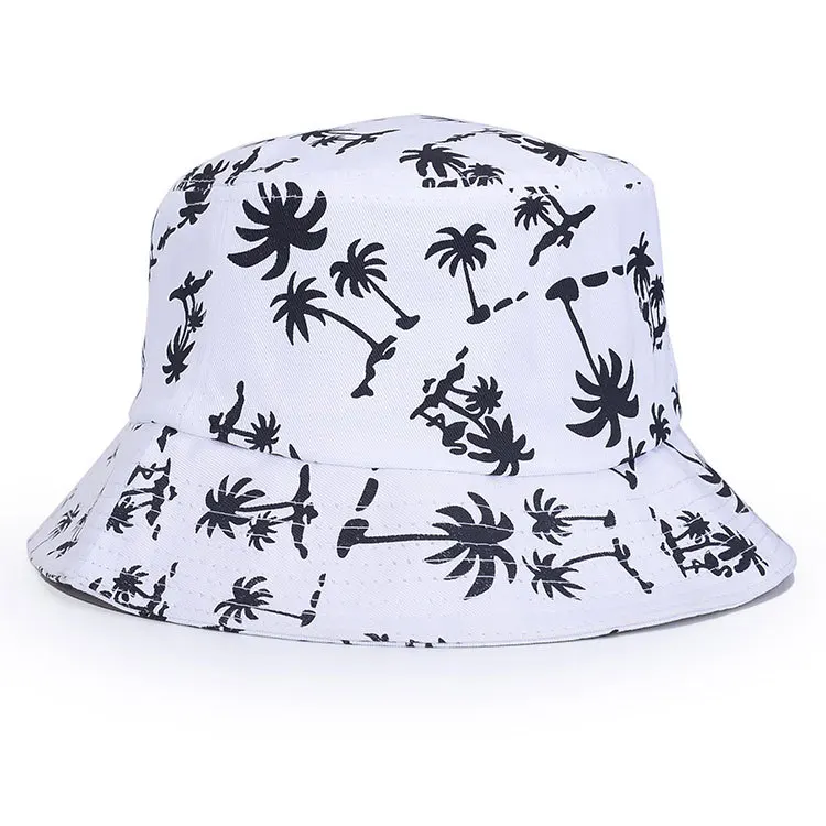 Летние женские и мужские дизайнерские кепки с листьями конопли, шапки с кленовыми листьями, Панамы для рыбаков, шляпы для отдыха, пляжные кепки с кокосовым принтом - Цвет: 006