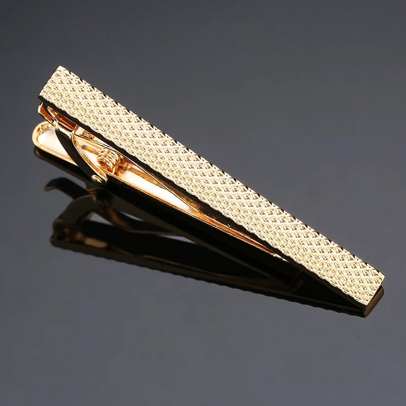 high-end Tie Clip Classic golden Clasp Pin for men's Accessories jewelry gifts