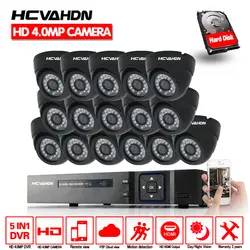 HCVAHDN домашняя система видеонаблюдения 16CH 5MP NVR 4.0MP AHD CCTV камера видеонаблюдения 16 камера s камера безопасности закрытый набор