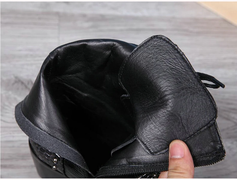 Men's Rivet Motorcycle Boot Metal Toe Fashion Mens Boots Zipper Ankle Boots Men Genuine Leather High Quality Winter Boots' Men   (11)