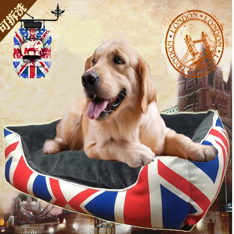 British Style Detachable Washable Canvas Teddy Pet Nest House Kennels for Cat Puppy Dog Cushion Chihuahua Small Bed S M L | Дом и сад