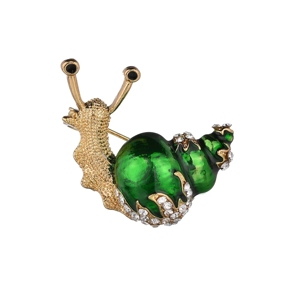

Enamel Cute Snails Insect Decorative Brooches Pins For Women Men Crystal Brooch Bijouterie Animal Brooches Jewelry Gifts