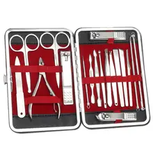 18 шт. Серебряный из нержавеющей стали машинка для стрижки ногтей резак триммер для ухода за ушами маникюрный набор для педикюра, на палец набор инструментов для дизайна ногтей