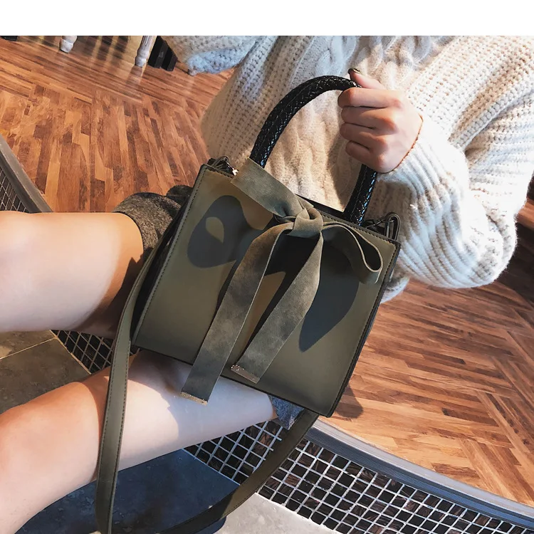 Модная женская большая сумка, новинка, женская дизайнерская сумочка с бантом, матовая сумка на плечо, простая высококачественная матовая Сумка-тоут из искусственной кожи