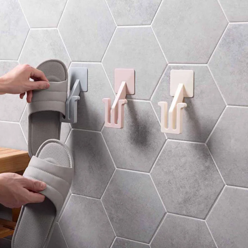 

Wall-mounted Paste Shoe Storage Rack Bathroom Shelf Slippers Rack Household Storage Hook