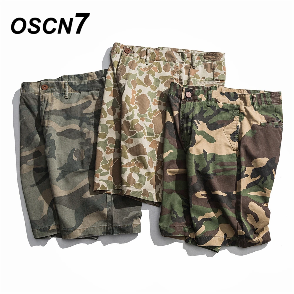 

OSCN7 Streetwear Military Camouflage Camo Cargo Side Pocket Shorts Men 2019 Summer Fashion Bermuda Short Pants Men H-9003