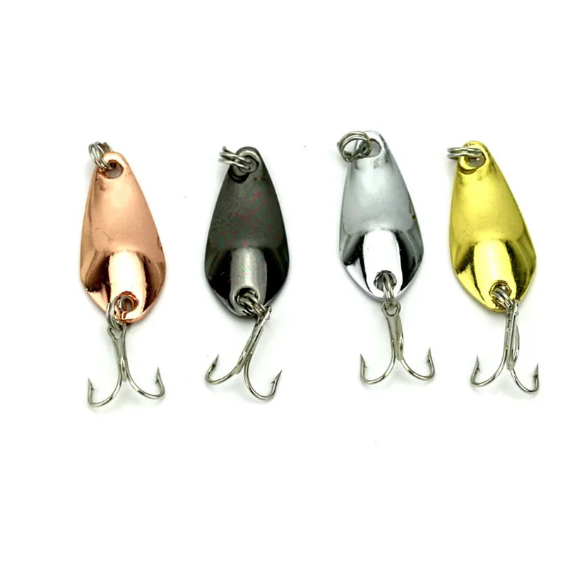 20pcs 3.5cm 3.7g 8japan hooks Spinner spoon fishing lures metal pike