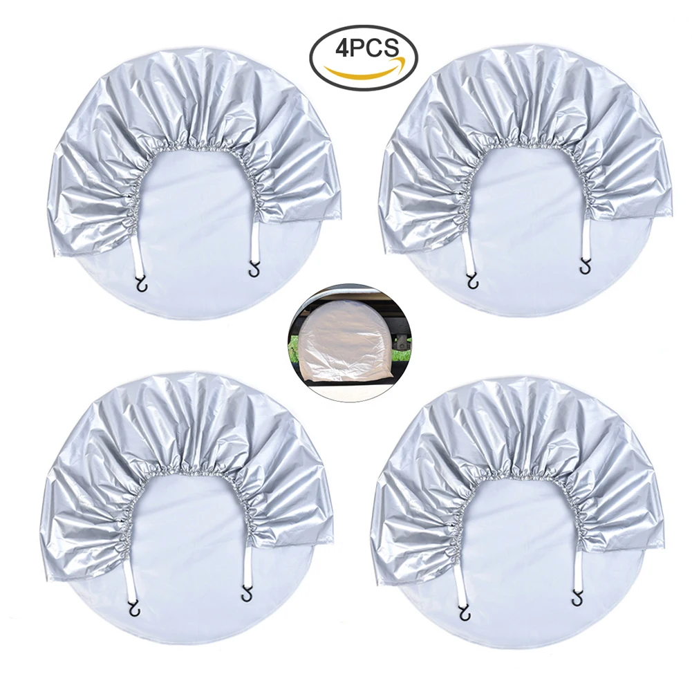 CARGOOL 4pcs Car Universal Wheel Covers Waterproof Tire Covers Oxford
