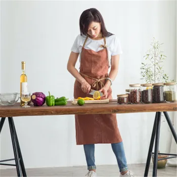 

Unisex Embroidered Cooking Apron Gardening Home Cooking Florist Cleaning Antifouling Kitchen Cafe Bakery Universal