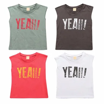 

Children Summer Boys Girls T-shirt Baby Clothing Little Boy Girl Summer Shirt Cotton Tees Cotton Vest Cartoon Sleeveles T-shirt