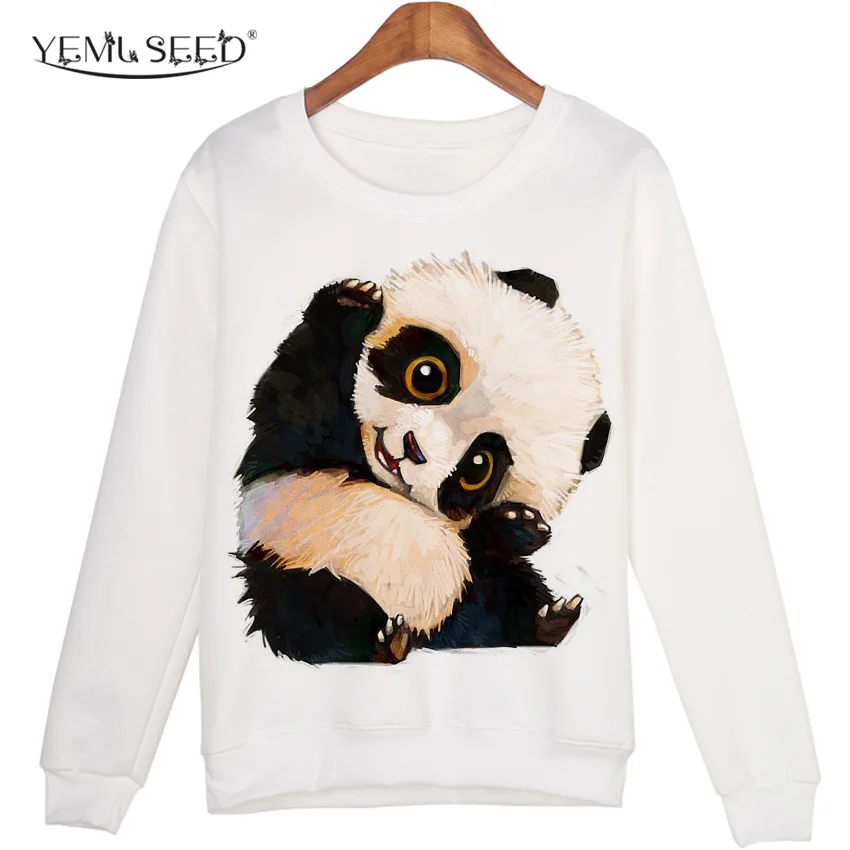  Cute Animal Sweatshirt sudaderas mujer Panda Printed Harajuku Hoodies Kwaii Moleton Pullovers WMH29