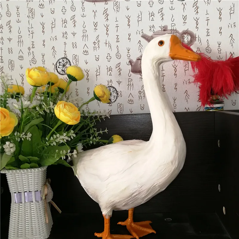 large 25x38cm simulation standing goose polyethylene&ampfeathers white model handicraft home decoration gift b2626 | Игрушки и хобби