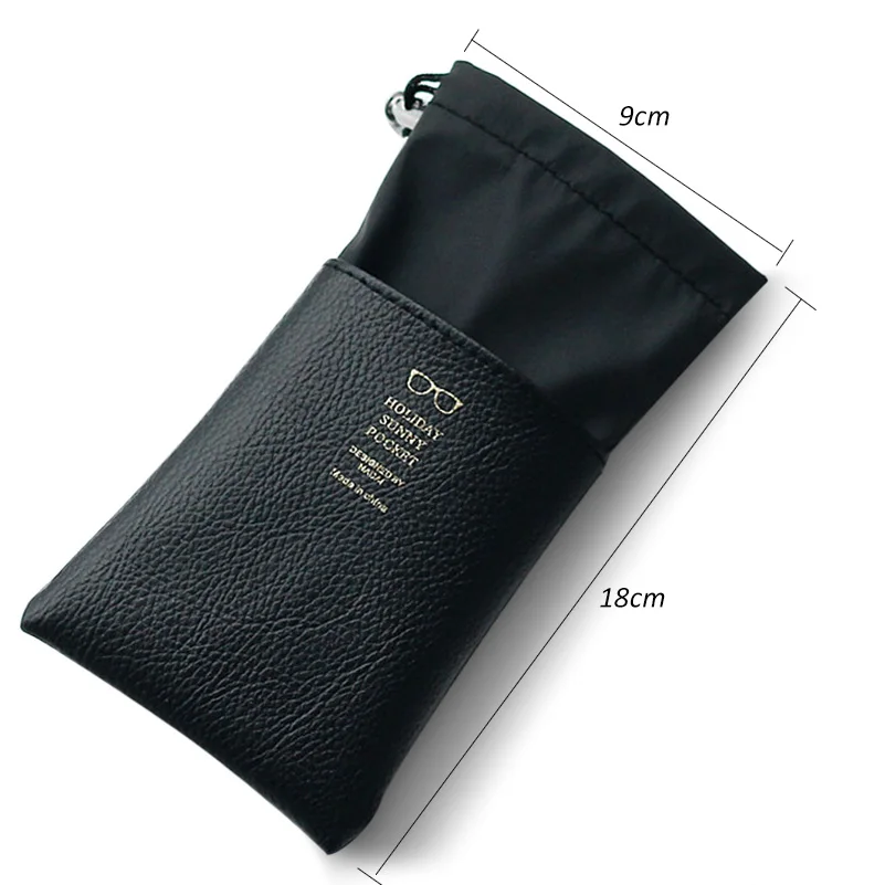 Leather Stitching Glasses Storage Bags Portable Travel Drawing Pocket Phone Polyester Organizers Glass Case Eyewear Accessories (1)