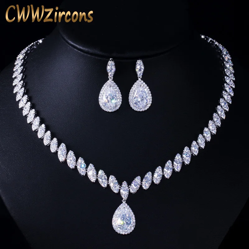 Us 22 55 45 Off Cwwzircons High Quality Cubic Zirconia Wedding Necklace And Earrings Luxury Crystal Bridal Jewelry Sets For Bridesmaids T109 In Us 22 55 45 Off Cwwzircons High Quality Cubic Zirconia Wedding Necklace And Earrings Luxury Crystal Bridal Jewelry Sets For Bridesmaids T109 In