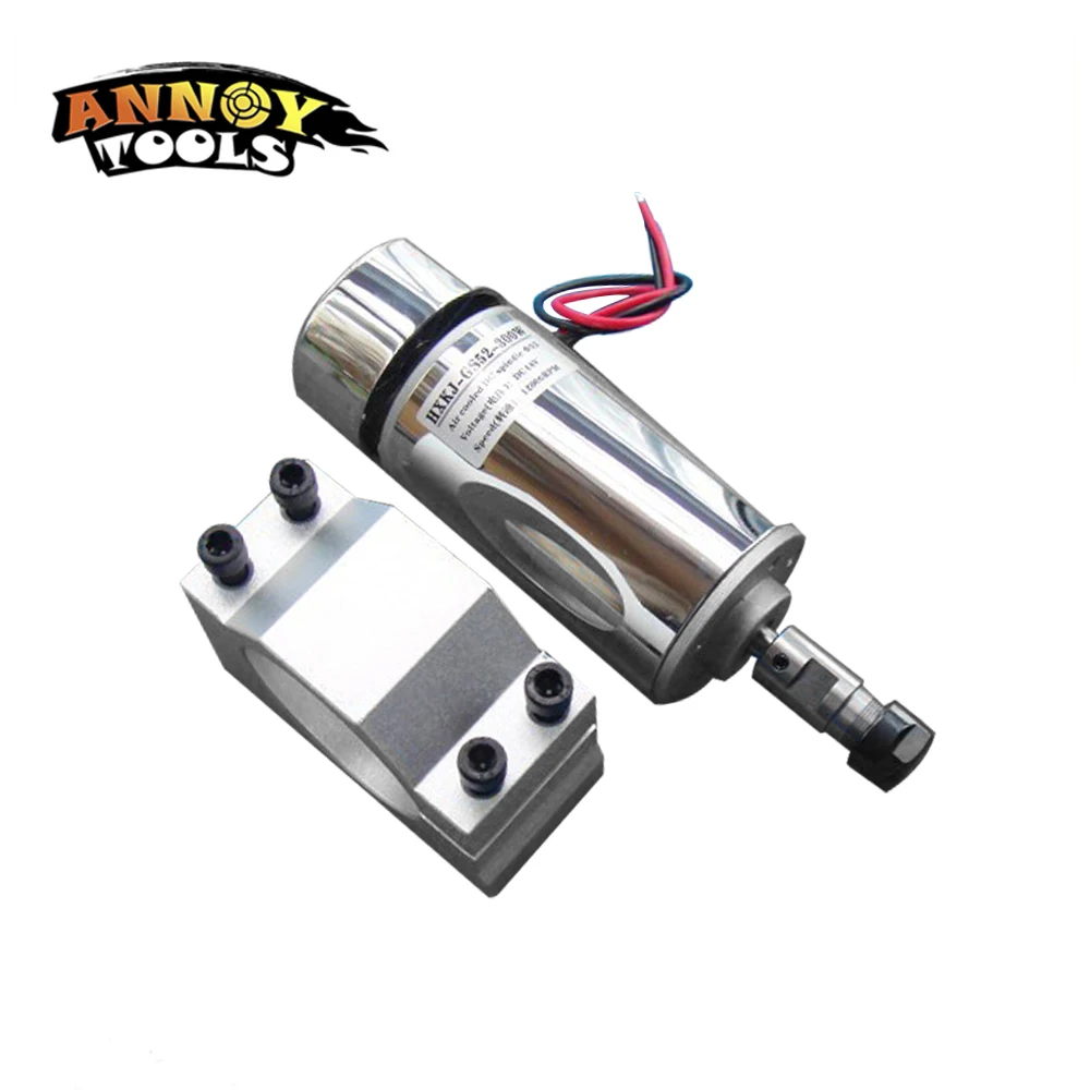 ANNOYTOOLS Высокое качество 1 шт. ER11 патрон+ 300 Вт 12-48 В CNC шпиндель двигатель постоянного тока+ кронштейн 24 в 36 В для гравировки PCB