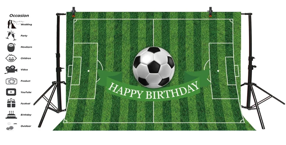 Laeacco Спорт Футбол поле День Рождения Вечеринка стены фотографические фоны на заказ фотографии фоны для фотостудии