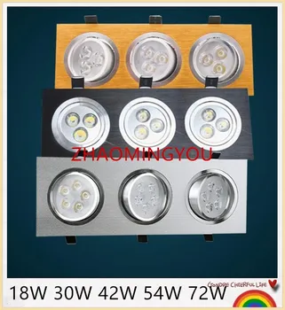 

LED Down Light Square 18W 30W 42W 54W 72W Led dimmable Downlight Recessed Led Ceiling Down Light Lamp Indoor AC85-265V
