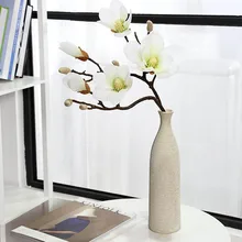 Real Touch Orchids Latex Mangnolia Large Size 5 Heads PU Orchid Flowers 3 Colors for Wedding Centerpieces Decorative Flower