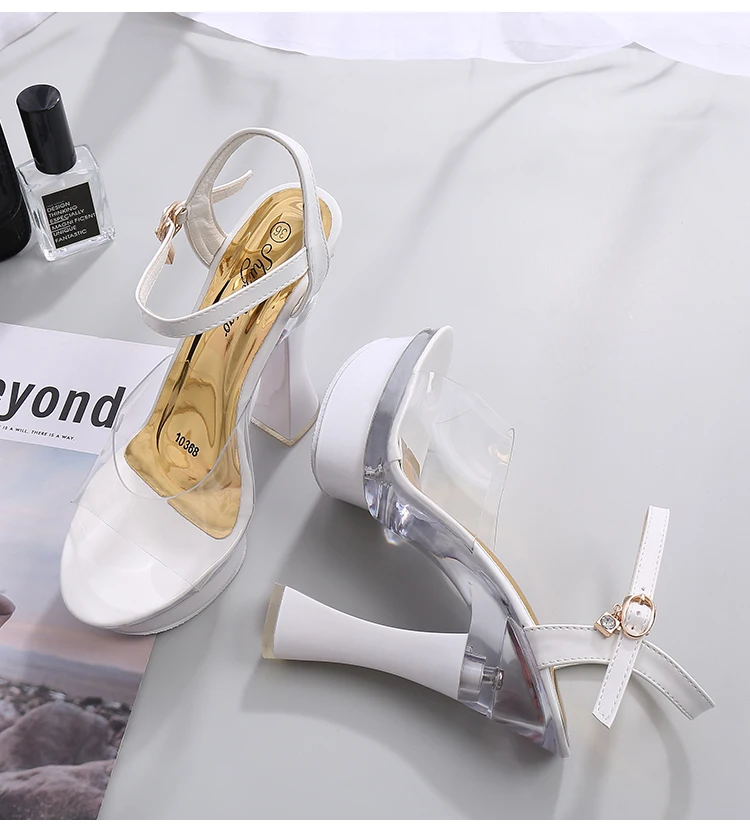 Женская обувь женские босоножки пикантная обувь на платформе на высоком каблуке 14 см пикантные туфли с открытым носком дамские сандалии прозрачная модель женская обувь для подиума туфли-лодочки