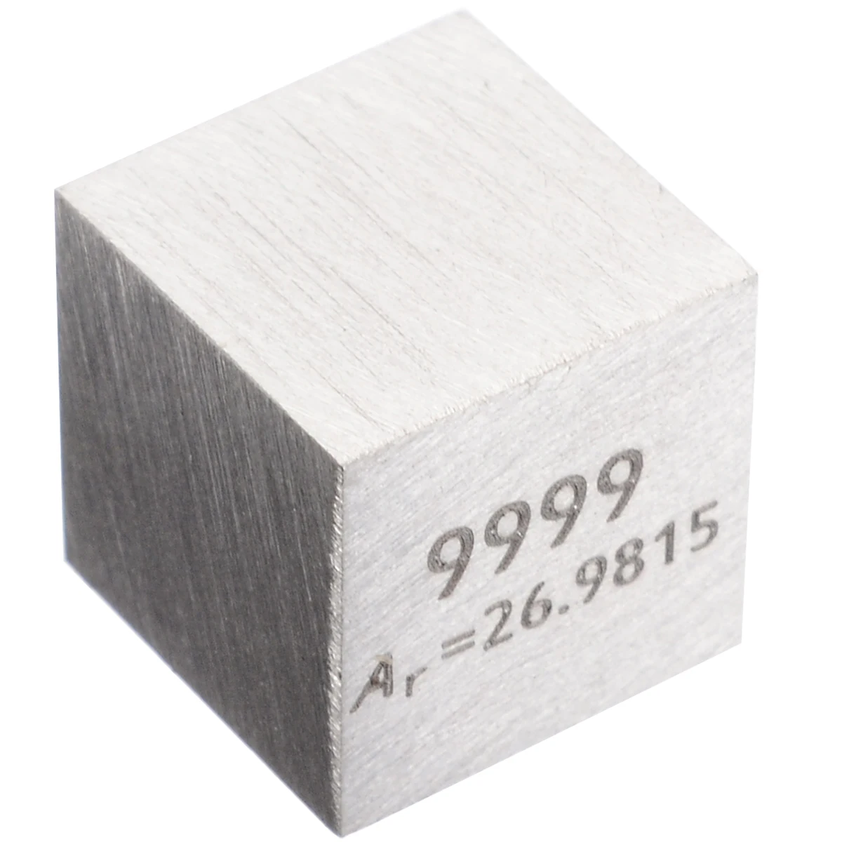 New 1Pcs 99.99% High Purity Aluminum Alloy 10mm Length Cube Carved Element Periodic Table
