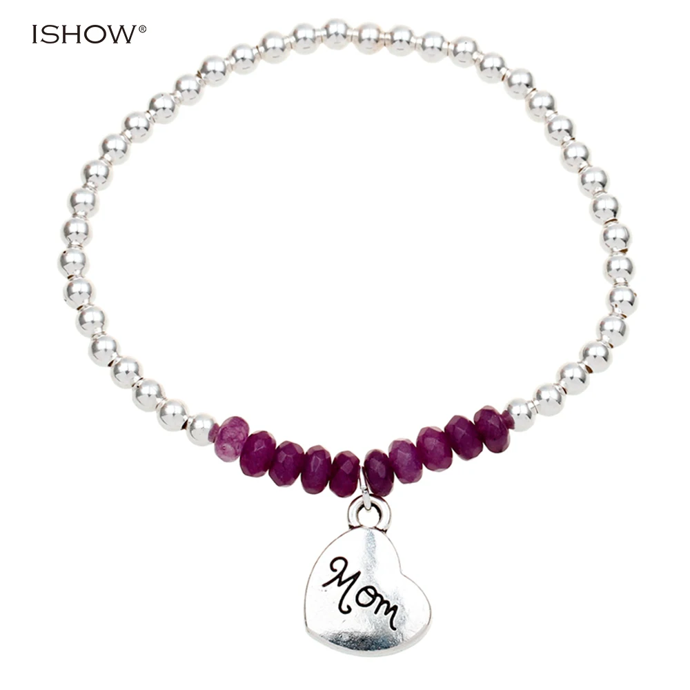 Best gift for mother's day heart bracelet Simple beads bracelet for mom