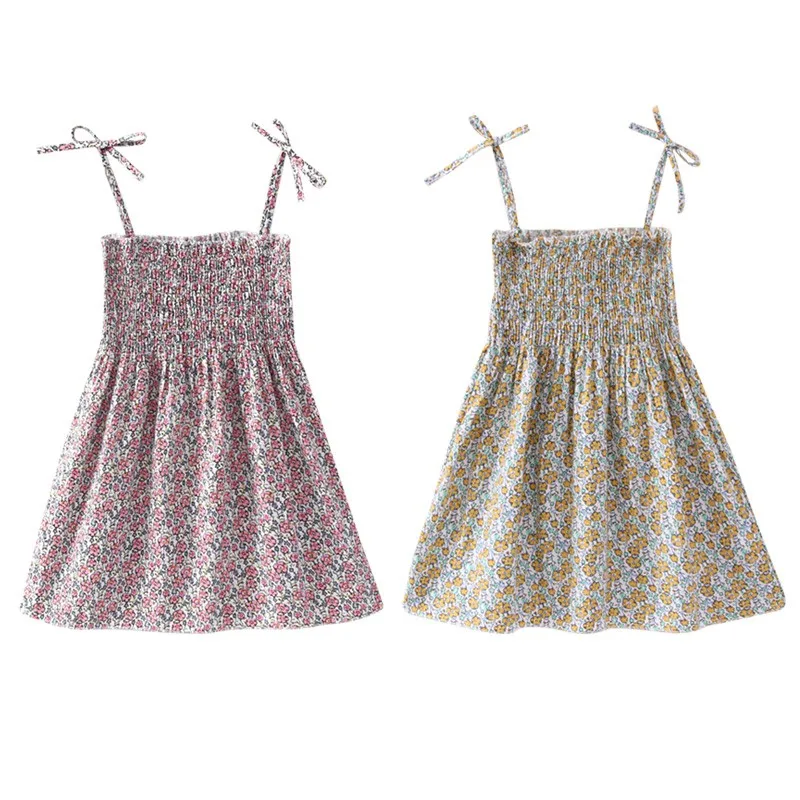 

Summer Dress Kids Children Dress Girls Sleeveless Print Floral Sling Dress Soft Cotton Summer Princess Dresses Kid Girls Cl