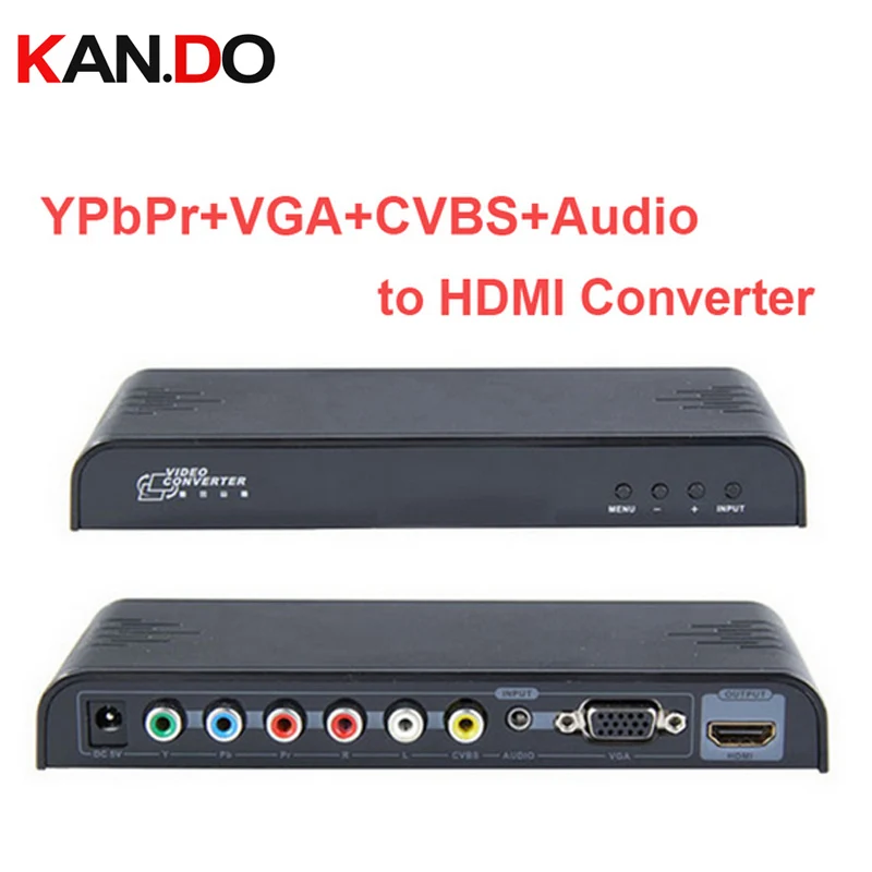 353 видео конвейер YPbPr+ VGA+ CVBS+ аудио в HDMI преобразователь аудиовизуальных систем CVBS YPbPr в HDMI конвертер видео и аудио адаптер