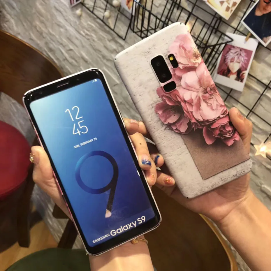 YAMIZOO Flower Marble Case For Samsung Galaxy s8 s9 Plus Cover s7 Edge Luminous Hard Phone Cases For Samsung s8 s9 Case Note 8 9 (9)