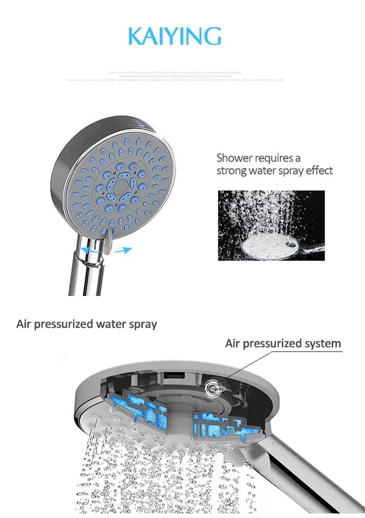 KAIYING душевая головка 5 функций ABS пластиковое ручное распыление дождя Ванна Душ вентиль аксессуары для ванной комнаты, TH1102