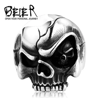 

BEIER Skull Eye Evil Personlity Biker Stainless Steel Rings Man Punk Gothic Style Jewelry BR8-483US Size