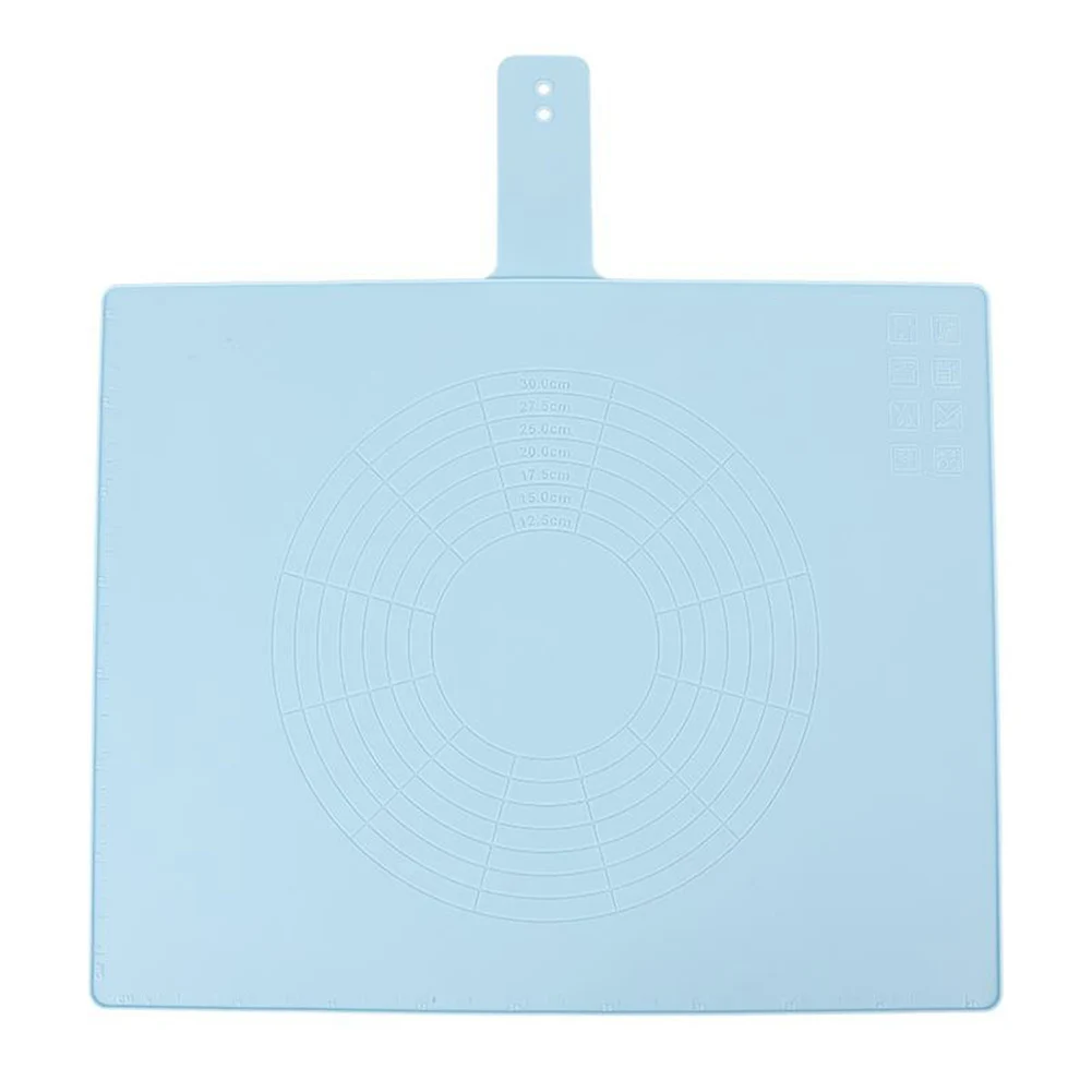 Силиконовый коврик для выпечки кондитерских изделий прокатки с измерениями лайнера термостойкости стол коврик TE889 - Цвет: Blue 30cmX40cm