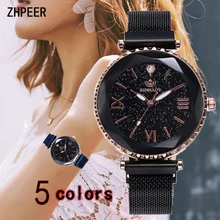 Reloj de Mujer correa de malla de acero inoxidable reloj de pulsera escala romana de moda hebilla magnética reloj de cuarzo de lujo reloj Relojes de Mujer