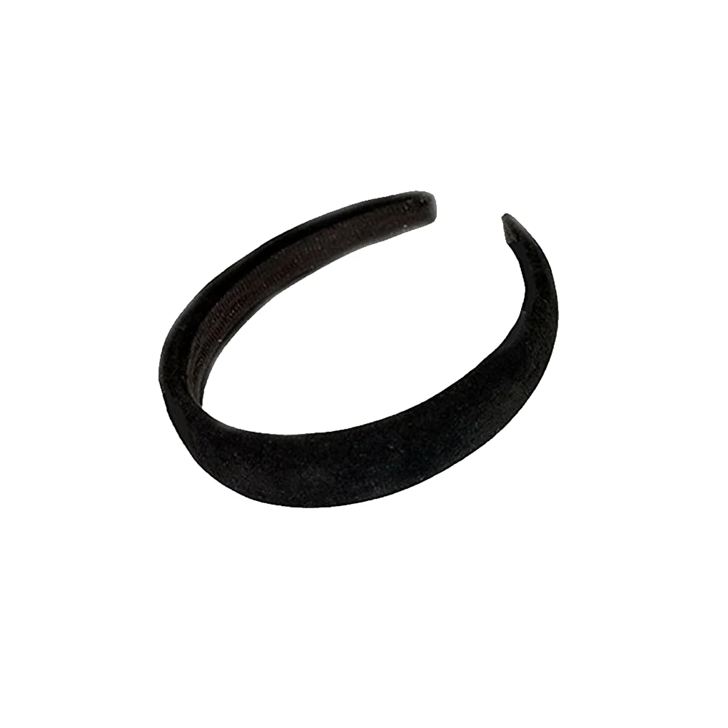 

2019 NEW Black Grace Padded Velvet Hair Band Like Headband Solid Hair Band For Women And Girls