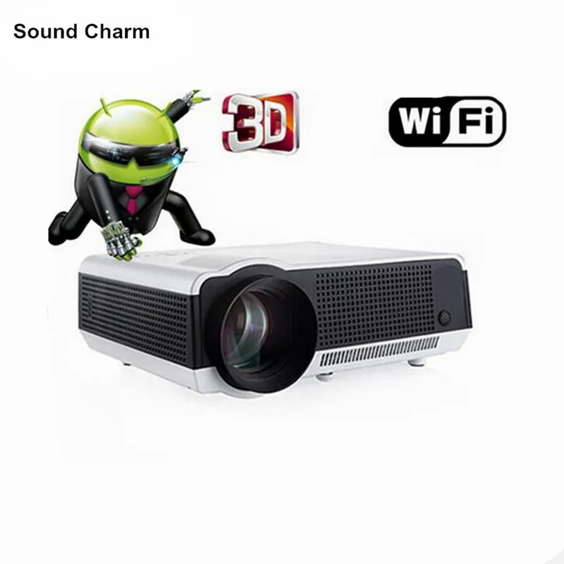 2017 Встроенный Android 4 Wifi 1080P умный светодиодный Full HD 3D видео проектор цифровой
