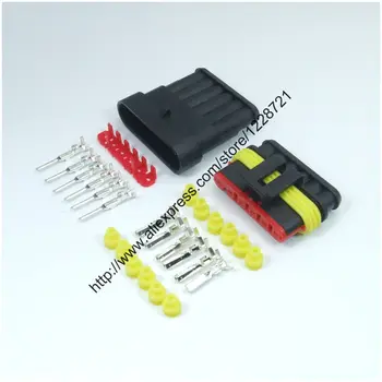 

10kit 282090-1 282108-1 IP67 6pin way Super Sealed Waterproof Electrical Wire Connector Auto Plug for Car caravan marine jet