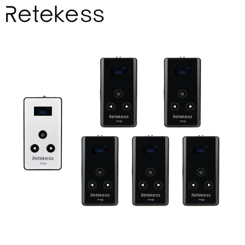 

RETEKESS TT101 TT102 Wireless Tour Guide System Set 99 Channel 195-230MHz For Simultaneous Interpreting Teaching Reception