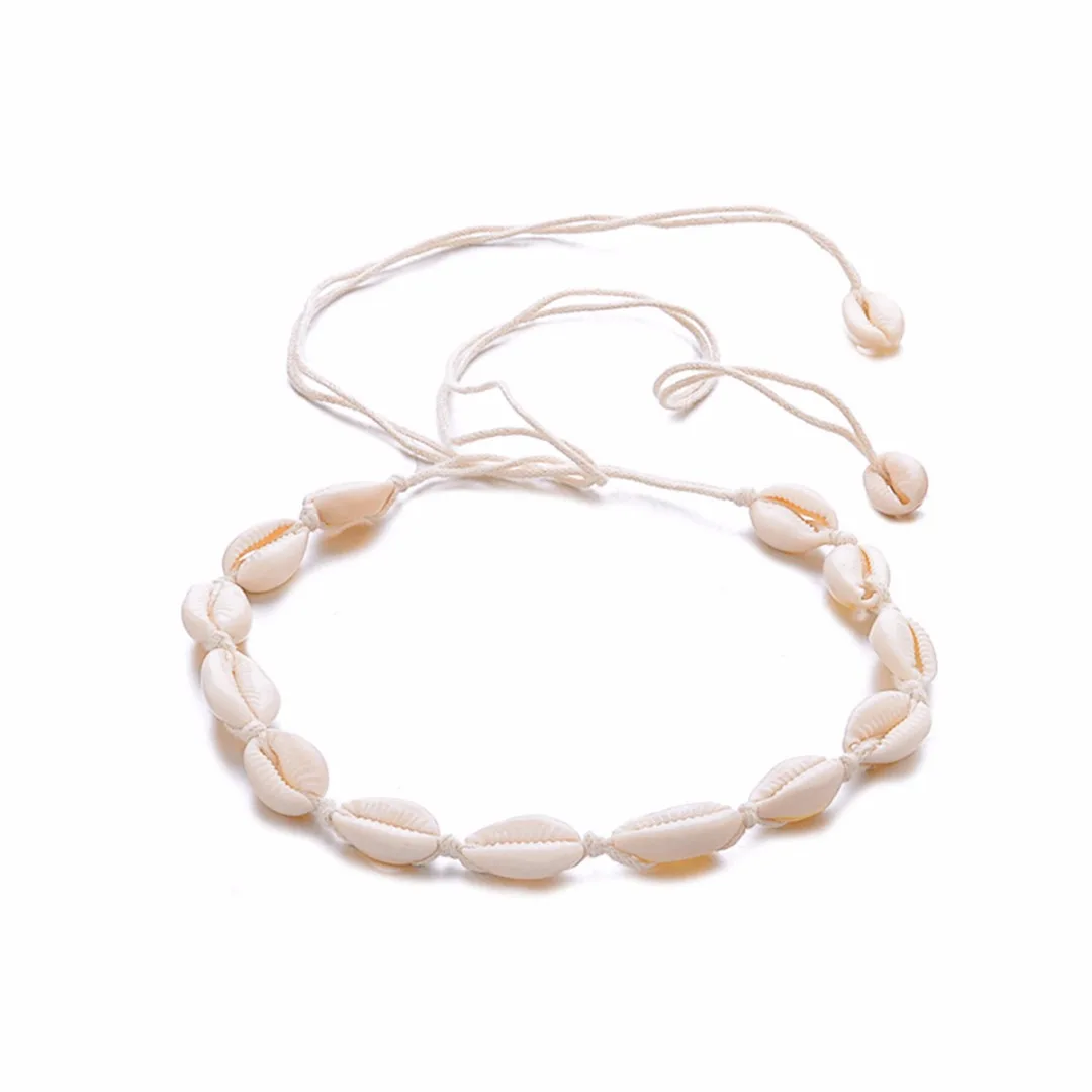 Boho Natural Sea Shell Choker Chain Simple Minimalist Collar Necklace Shell Choker Summer Beach Tassel Jewelry For Women