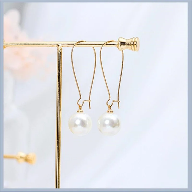 Fashion Korean Version Of The New Jewelry Creative Silver Simulation Pearl Pendant Long Earrings Bride Wedding | Украшения и