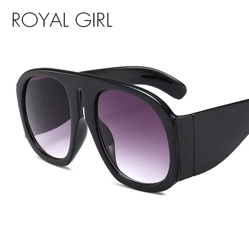 

ROYAL GIRL 2020 Vintage Oversized Sunglasses Women Oval Big Frame Leopard Black Gray Designer Sun Glasses for Women Oculos ss963