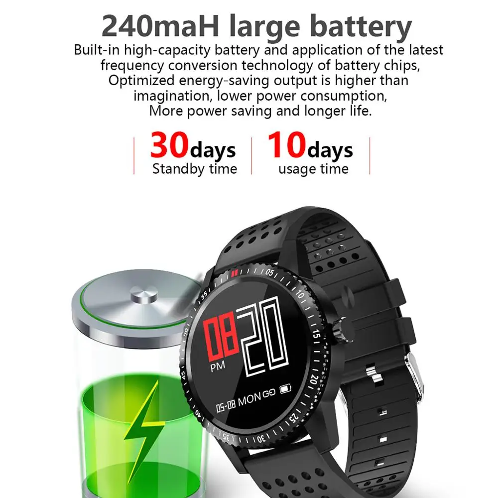 T1 Smartwatch IP67 Waterproof Wearable Device Heart Rate Monitor Color Display Smart Watch For Android IO 30 Days Standby